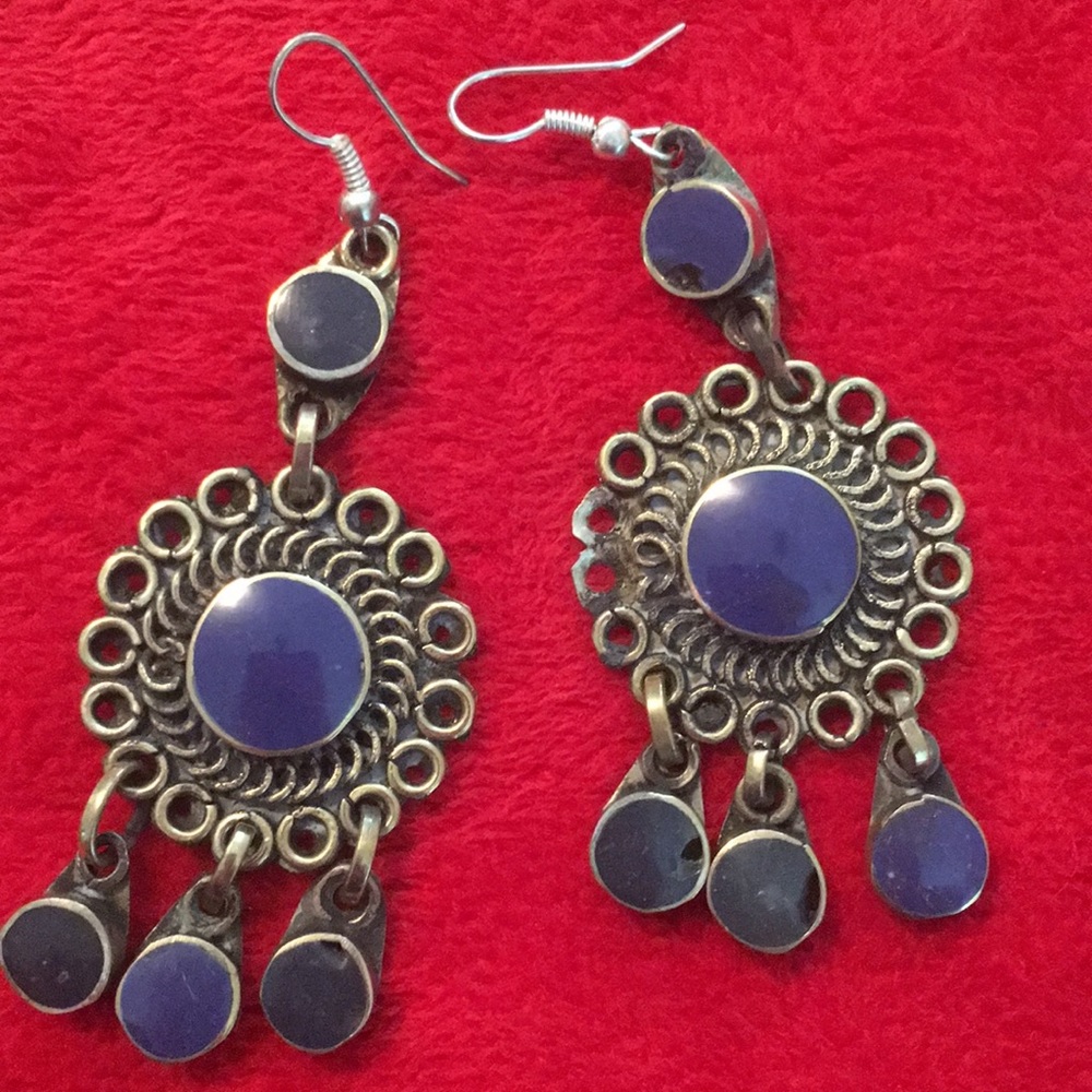 - Lapis & silver earrings